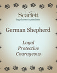 German Shepherd Silver Dog Charm