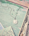 Americas Map Globe Personalised St Christopher - Silver Chain