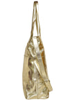 Gold Horizontal Metallic Leather Tote Bag Brix and Bailey Ethical Tote Bag