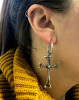 Osteomancy Bone Cross Earrings