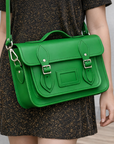 Handmade Leather Satchel - Green