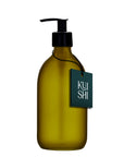 Green Glass Pump Bottle
