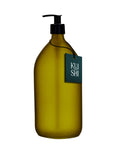 Green Glass Pump Bottle