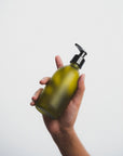 Green Glass Pump Bottle