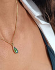 Simi Teardrop Gemstone Pendant with Green Onyx