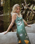Andromeda Silk Dress in Jungle Altar