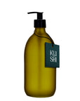 Green Glass Pump Bottle