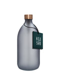 Frosted Grey Glass Bottle with Metal Cap