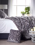 Grey Leopard Faux Fur Cushion