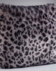 Grey Leopard Faux Fur Cushion