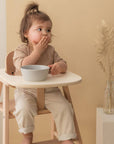 Luxury Growing Green High Chair Tray Table, premium beechwood detachable accessory with cream plywood top, easy clean, safe for kids by Ella James at brixbailey.com