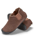 Women's Slipper Boot in Chocolate and Cream