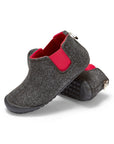 Men's Slipper Boot in Charcoal and Red