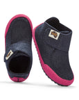 Quokka Women's Slipper Boots in Navy and Pink