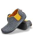 Slipper Boot in Grey and Curry