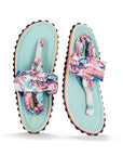 Women's Slingback Sandals in Mint and Pink