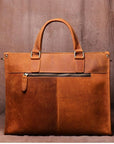 Premium Dagmar leather briefcase, vintage messenger bag for laptop, stylish and durable high-quality crazy horse leather by Steel Horse Leather at brixbailey.com