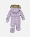 One Piece Baby Original Puffy Snowsuit in Purple Gray