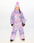 One Piece Discover Snowsuit Lilac Retro Flower Print
