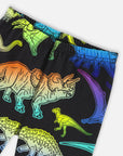 Two Piece Organic Cotton Pajama Set Black Dinosaur Print
