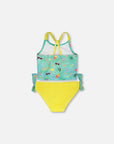 Two-Piece Swimsuit Green Beach Print