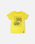 Organic Cotton Jersey T-Shirt With Gamer Print Yellow