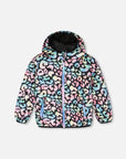 Quilted Mid-Season Jacket Black Animal Print-0