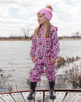 Pink rain jumpsuit with color-changing hearts print-1