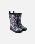 Rain Boots In Natural Rubber Black Animal Print
