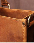 Premium Dagmar leather briefcase, vintage messenger bag for laptop, stylish and durable high-quality crazy horse leather by Steel Horse Leather at brixbailey.com