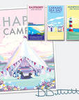Happy Campers Vintage Travel Poster