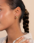 Gold Small Sculpted Hoop Earrings