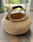 Handwoven Ghana Kettle Basket with Handle