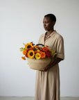 Handwoven Ghana Kettle Basket with Handle