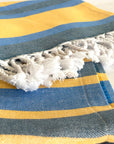 Samara Striped Blue & Yellow Turkish Towel-2