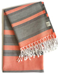 Samara Gray - Orange Turkish Towel-0