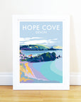 Hope Cove Vintage Seaside Travel Poster Print