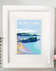 Hope Cove Vintage Seaside Travel Poster Print