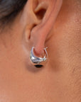 Bold Sol Hoop Earrings with Black Onyx in Silver