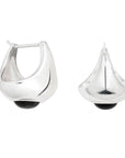 Bold Sol Hoop Earrings with Black Onyx in Silver