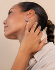 Bold Sol Hoop Earrings with Black Onyx in Silver
