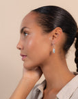 Streamline Long Hoops Minimalist Silver Earrings