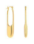 Streamline Long Hoops Minimalist Gold Earrings
