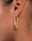Streamline Long Hoops Minimalist Gold Earrings
