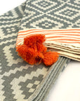 Merida Gray - Orange Turkish Towel / Blanket-4