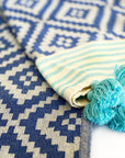 Merida Turkish Towel / Blanket - Blue-4