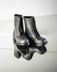Gray Punk Style Leather Boots