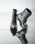 Gray Punk Style Leather Boots