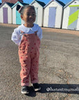 Heart Print Corduroy Dungarees