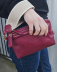 Heather Leather Clutch & Crossbody Bag - Handmade by Saddler – Versatile & Compact